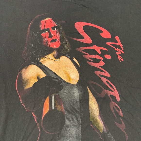 Tultex Vintage 90s XL Black WCW nWo Sting Stinger Wrestling T-Shirt Preshrunk - Picture 5 of 8